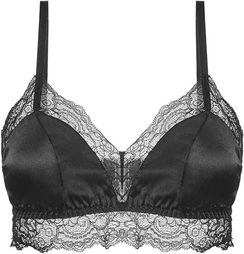 Satin and lace bralette top .